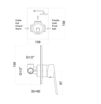 Смеситель для душа Fiore KEVON 81CR6515, хром — фото 2, Смеситель для душа
