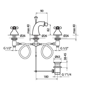 Смеситель для биде Webert Ottocento OT710202015, хром — фото 2, Смесители для биде
