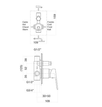 Смеситель для душа Fiore KEVON 81CR6517, хром — фото 2, Смеситель для душа