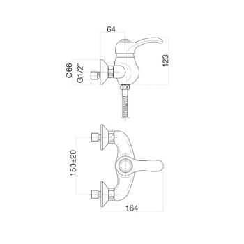 Смеситель для душа Webert Aurora AU870102010, золото — фото 2, Смеситель для душа