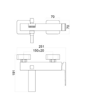 Смеситель на борт ванны Fiore KUBE 100CR8551, хром — фото 2, Смесители на борт ванны