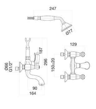 Смеситель для ванны Fiore COLONIALE 02ZZ0600, бронза — фото 2, Смеситель для ванны