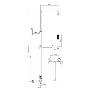 Товар: Душевая система Webert Elio EL870108015, хром - фото 2 Душевая система Webert Elio EL870108015, хром — фото 2, Душевые системы