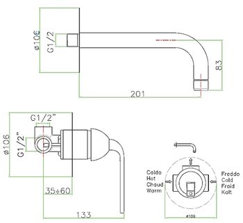 Товар: Смеситель для раковины Fiore Koko 87CR7535, хром - фото 2 Смеситель для раковины Fiore Koko 87CR7535, хром — фото 2, Смесители для раковины