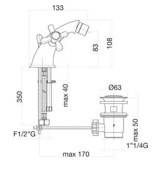 Смеситель для биде Fiore MARGOT 26ZZ0632, бронза — фото 2, Смесители для биде