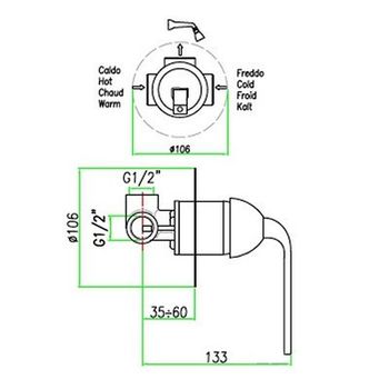 Смеситель для душа Fiore Koko 87CR7565, хром — фото 2, Смеситель для душа