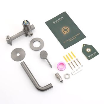 Смеситель для раковины встраиваемый Splenka S221.11.09, графит — фото 9, Смесители для раковины