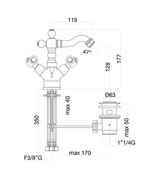 Смеситель для биде Fiore GIOIELLI SKY (SWAROVSKI®) 09CR0635, хром — фото 2, Смесители для биде