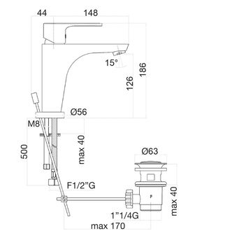 Смеситель для раковины Fiore KERA 88NN5515, черный — фото 2, Смесители для раковины