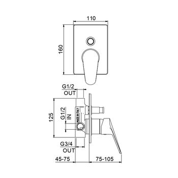 Смеситель для душа Fiore KYRO 86CR6517, хром — фото 2, Смеситель для душа