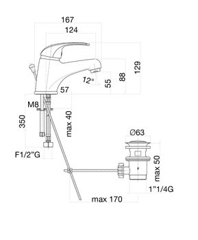 Смеситель для раковины Fiore NEXUS 43CR2510, хром — фото 2, Смесители для раковины