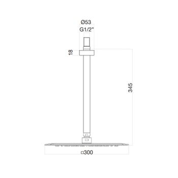 Верхний душ ультратонкий с кронштейном Fiore 30CR8661, хром — фото 2, Верхние души