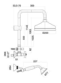 Душевая система Fiore MARGOT SKY (SWAROVSKI®) 01OO0620, золото — фото 2, Душевые системы