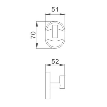 Крючок для ванной комнаты Haiba HB1905-1, хром — фото 2, Крючки для полотенец