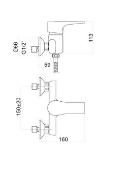 Смеситель для душа Fiore XO 73CR7311, хром — фото 2, Смеситель для душа