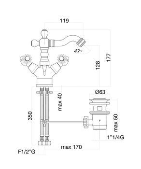 Смеситель для биде Fiore GIOIELLI (SWAROVSKI®) 08CO0635, хром/золото — фото 2, Смесители для биде