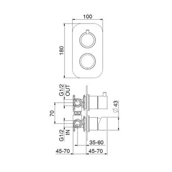 Смеситель для душа встраиваемый Webert ONE-B NB860101740, белый — фото 2, Смеситель для душа