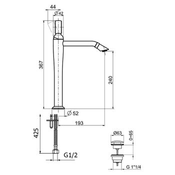 Смеситель для раковины Webert Opera OA830402560, черный — фото 2, Смесители для раковины
