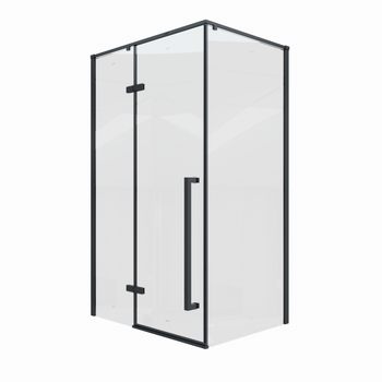 Душевой уголок Ceruttispa 120х90 C1A профиль Черный глянцевый стекло прозрачное — фото 1, Душевые уголки трапеция