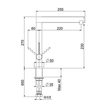 Смеситель для кухни Webert Spirit SO920302723, черный/золото — фото 2, Смесители для кухни
