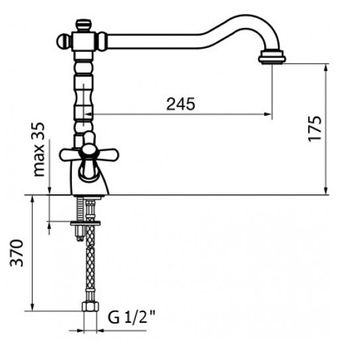 Смеситель для раковины Webert Armony AM700302017, хром/золото — фото 2, Смесители для раковины