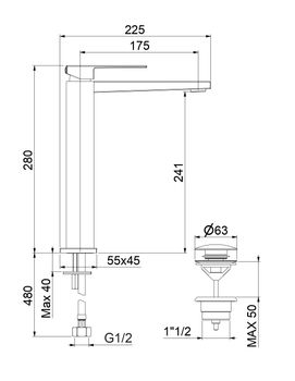 Смеситель для раковины Fiore KUBE 100NN8517, черный — фото 2, Смесители для раковины