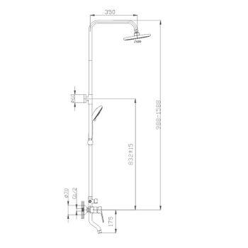 Душевая система Haiba HB2423, хром — фото 2, Душевые системы