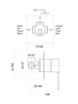 Смеситель для душа Fiore KALOS 76CR7415, хром — фото 2, Смеситель для душа