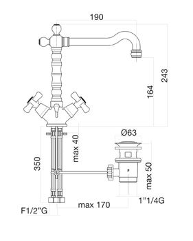 Товар: Смеситель для раковины Fiore MARGOT 26CO0625, хром/золото - фото 2 Смеситель для раковины Fiore MARGOT 26CO0625, хром/золото — фото 2, Смесители для раковины