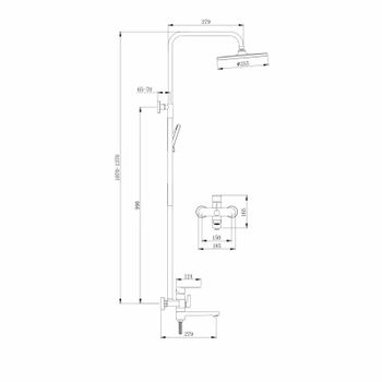 Душевая система Splenka S221.24.03, сатин золотой — фото 2, Душевые системы
