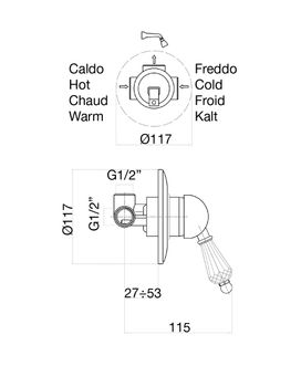 Смеситель для душа Fiore IMPERIAL- SKY (SWAROVSKI®) 82ZZ5130, бронза — фото 2, Смеситель для душа