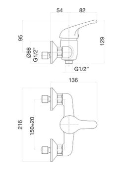 Смеситель для душа Fiore KING 39CR1200, хром — фото 2, Смеситель для душа