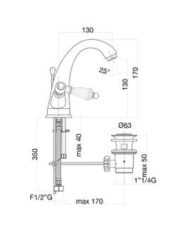 Смеситель для раковины Fiore GIOIELLI (SWAROVSKI®) 08CO0623, хром/золото — фото 2, Смесители для раковины