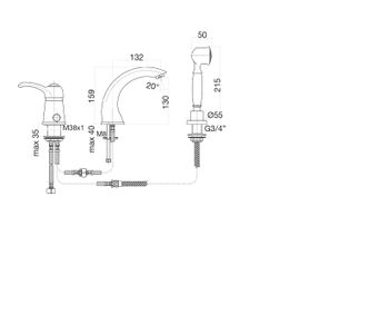 Смеситель на борт ванны Fiore JAFAR 47OO5105, золото — фото 2, Смесители на борт ванны