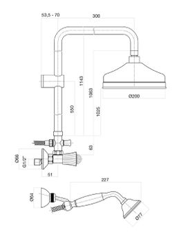Душевая система Fiore VENERE SKY (SWAROVSKI®) 13OO0620, золото — фото 2, Душевые системы