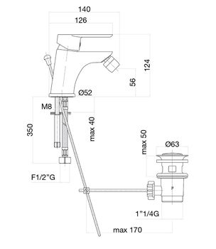 Смеситель для биде Fiore KEVON CHIC 81BX8130, хром/черный — фото 2, Смесители для биде