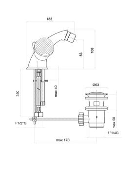 Смеситель для биде Fiore XT SKY (SWAROVSKI®) 17OO0632, золото — фото 2, Смесители для биде