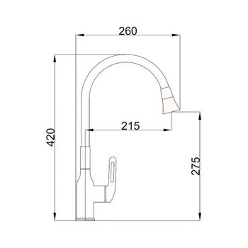 Смеситель для кухни с гибким изливом и режимом душ Haiba HB42830-5, матовое золото — фото 2, Смесители для кухни