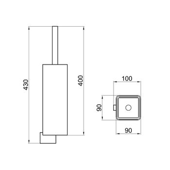 Ершик для унитаза подвесной Webert Living LV501301560, черный — фото 2, Ершики для унитаза