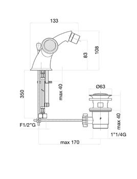 Смеситель для биде Fiore VENERE SKY (SWAROVSKI®) 13CO0632, хром/золото — фото 2, Смесители для биде