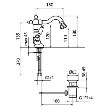 Смеситель для биде Webert Alexandra AL710402017 — фото 2, Смесители для биде