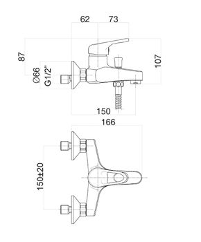 Товар: Смеситель для ванны Fiore MISTRAL 42CR1510, хром - фото 2 Смеситель для ванны Fiore MISTRAL 42CR1510, хром — фото 2, Смеситель для ванны