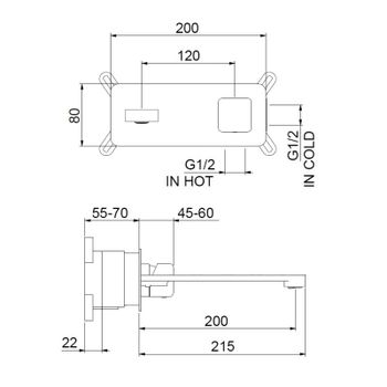 Смеситель для раковины Webert ONE-X OX830606741, белый/сталь — фото 2, Смесители для раковины