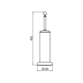 Ершик для унитаза Webert Karenina KA501302017, хром/золото — фото 2, Ершики для унитаза