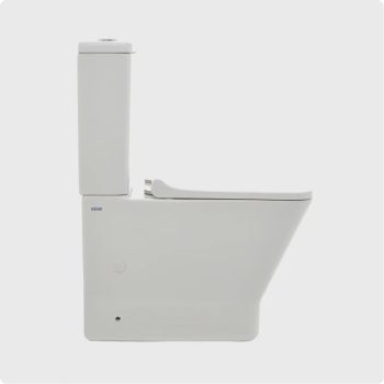 AQM1005PRO Унитаз напольный Rimless c сиденьем SoftClose, горизонтальный выпуск. 620x345x415мм — фото 3, Напольные унитазы