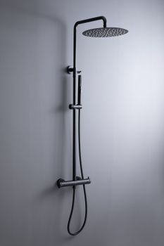 Душевая система Allen Brau Fantasy 5.11001-31 с термостатом Черная матовая — фото 12, Душевые стойки
