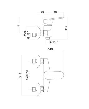 Смеситель для душа Fiore KEVON BLACK MATT 81NN6511, черный — фото 2, Смеситель для душа