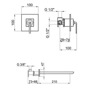 Смеситель для раковины Webert Wolo WO830607564, черный — фото 2, Смесители для раковины